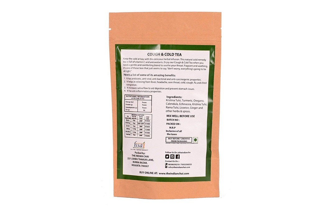 The Indian Chai Cough And Cold Tea    Pack  40.8 grams